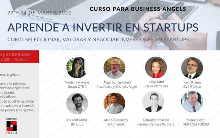 Curso para inversores privados business angels en la financiación en startups